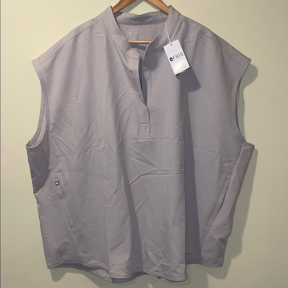 Womens New Figs Rafaela Three Pocket Scrub Top Slate Plus Size 4XL